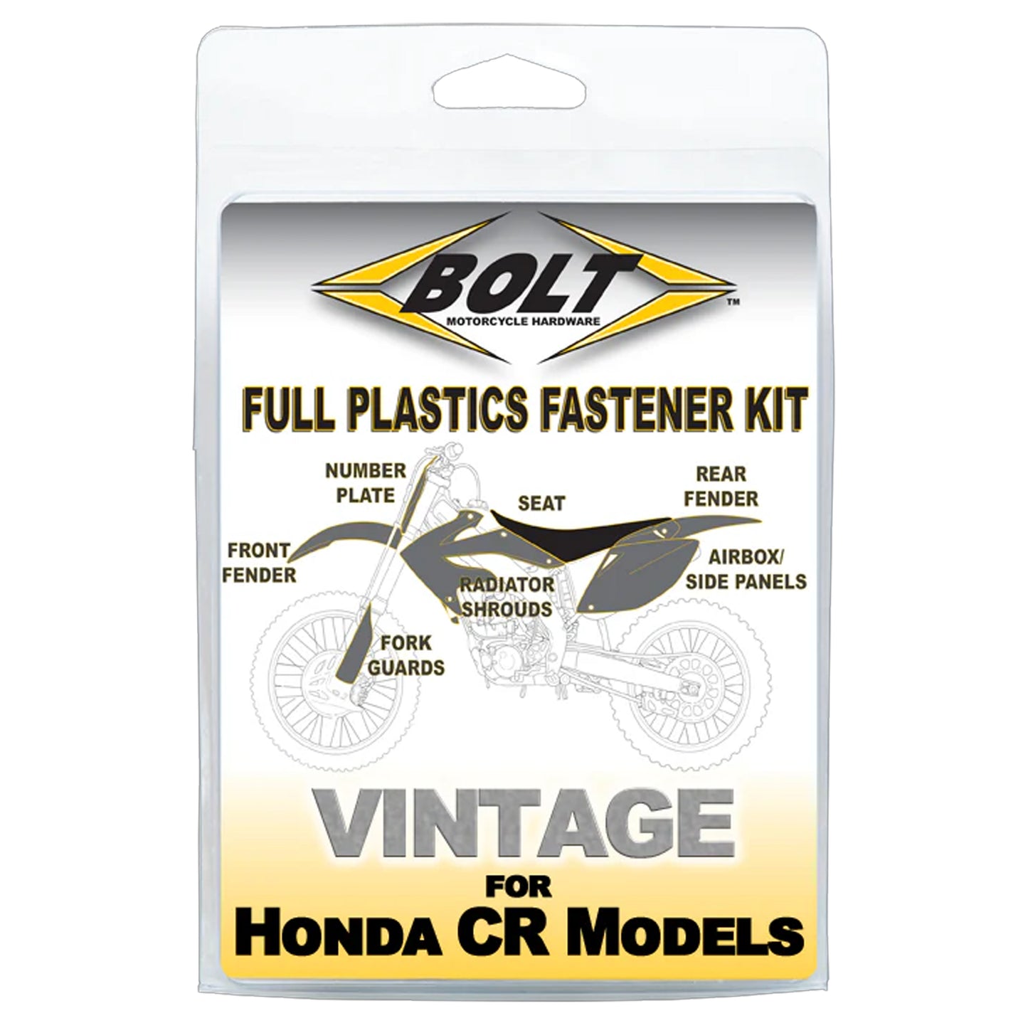 PLASTIC BOLT KIT CR 500 90-01, BOLT HARDWARE HON-9001103