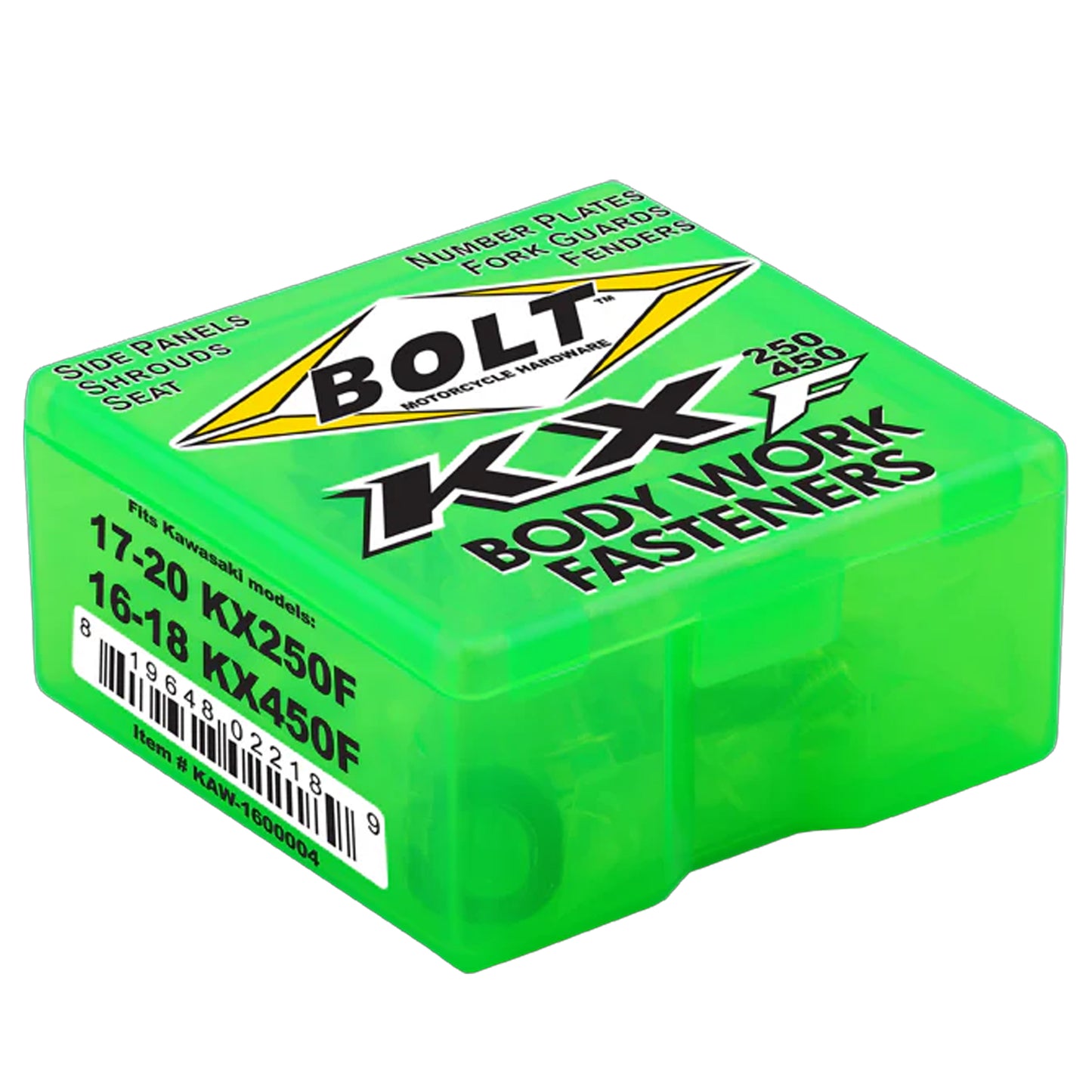 PLASTIC BOLT KIT KXF 250/450, BOLT HARDWARE KAW-1600004, BM1600004