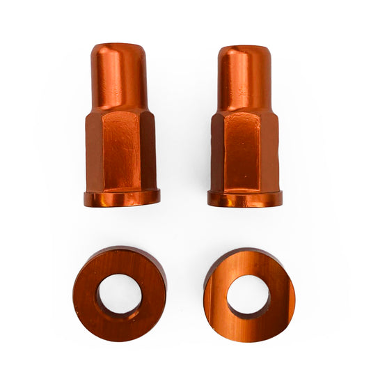 Factory Image Racing Rim Lock Nut With Spacer Washer Kit - Orange Aluminium