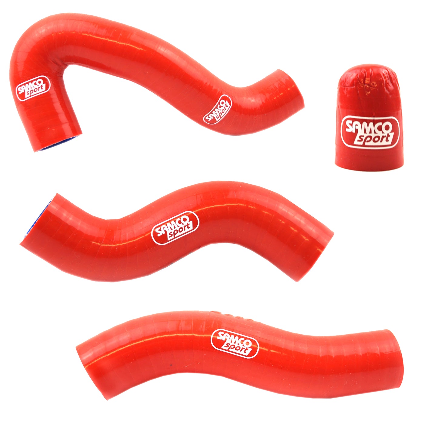 COOLANT HOSE 3 PIECE KIT RED 12-16 KTM HUSQ 450 500 EXC-F THERMO BYPASS SAMCO KTM-47-RD