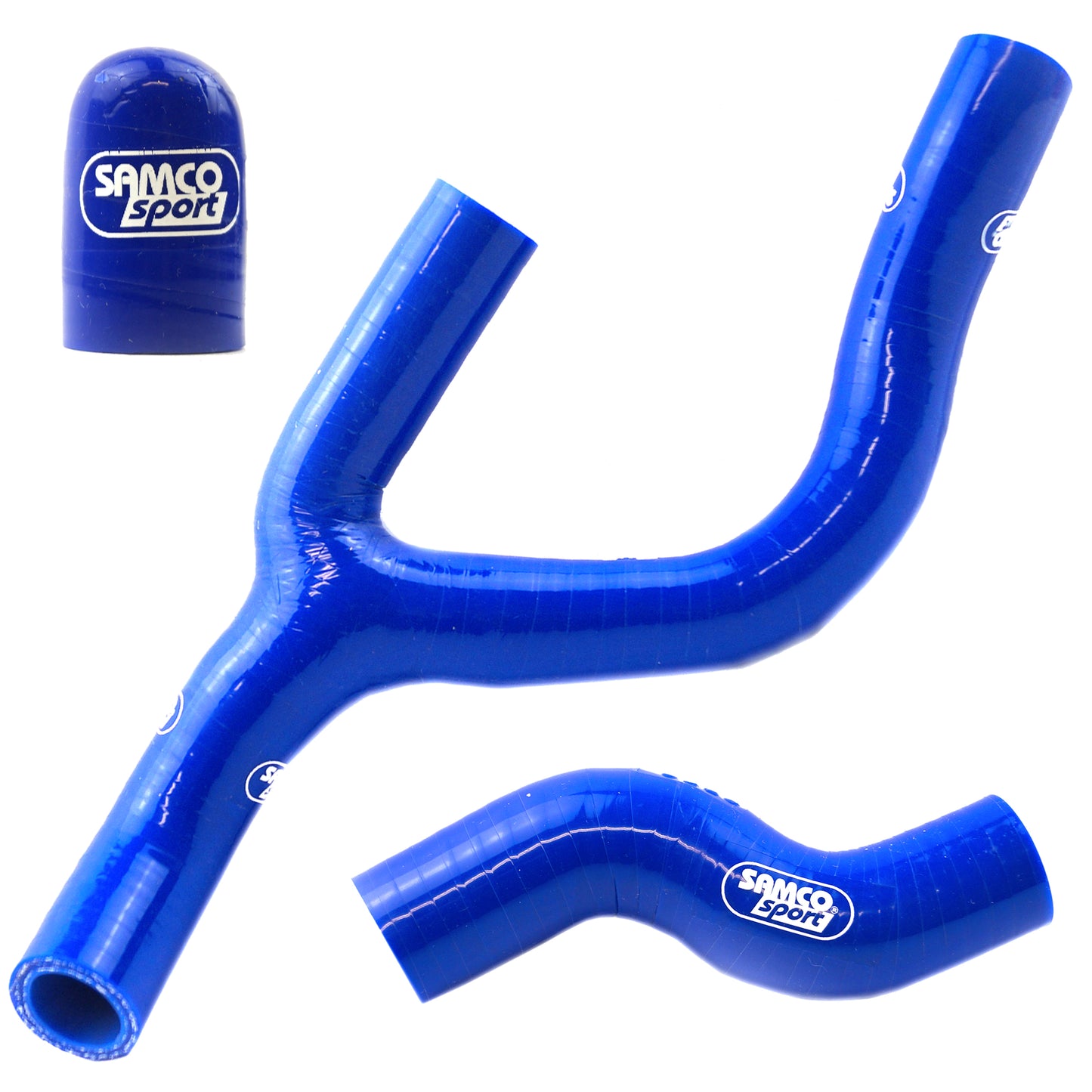 COOLANT HOSE 3 PIECE KIT BLUE 12-16 KTM HUSQ 250 350 THERMOSTAT BYPASS SAMCO KTM-43-BU
