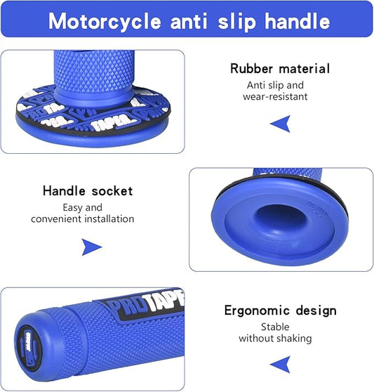 BLUE Pro Taper Handlebar Grips – Premium Universal 7/8”