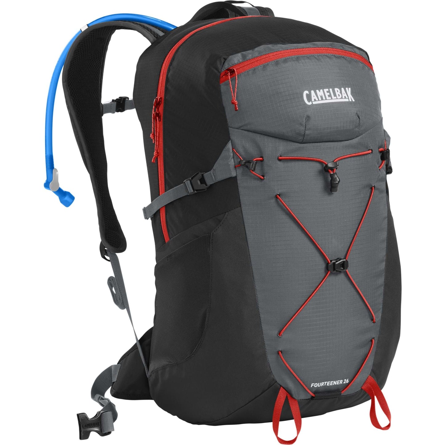 CAMELBAK FOURTEENER HYDRATION PACK 26L WITH 3L RESERVOIR 2023: GRAPHITE/RED POPPY CBFOUR26