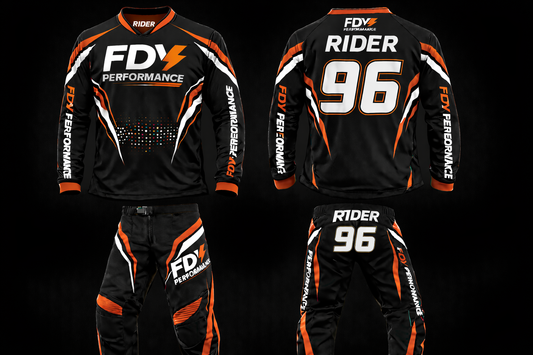 FDY Performance Factory MX Race Kit Orange & White – Custom Motocross Jersey & Pants