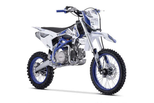 BRZ Racing Pro 140cc Manual Dirt Bike 17/14 Big Wheel Blue