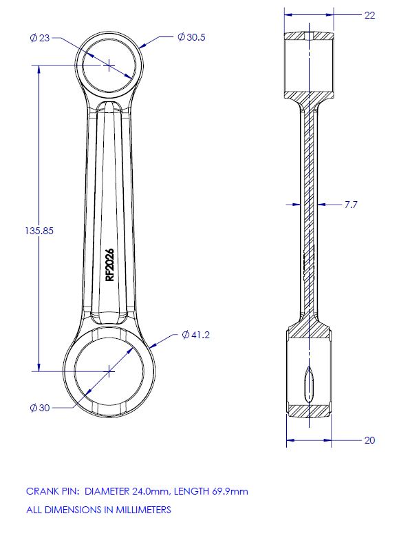 Connecting Rod Kit 76-78 Suzuki RM 370 400 Vintco KR2026