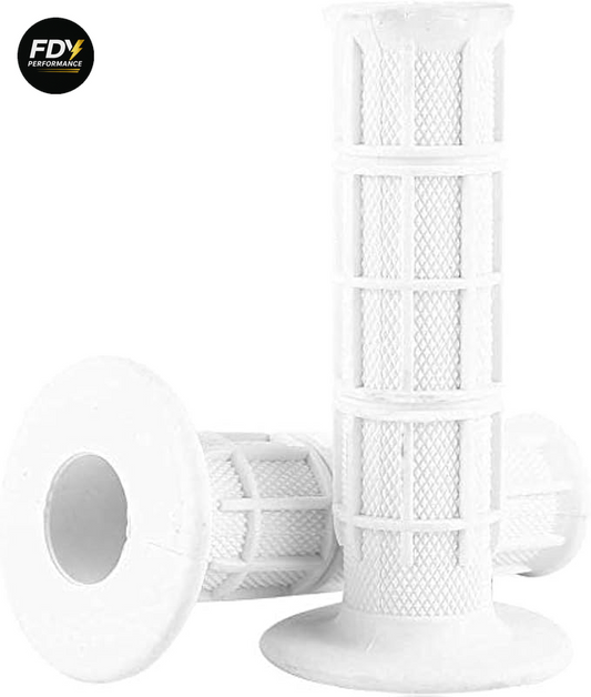 White Motorbike Grips – Premium Quality, Universal Fit, Anti-Vibration, Soft