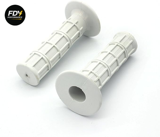 White Motorbike Grips – Premium Quality, Universal Fit, Anti-Vibration, Soft