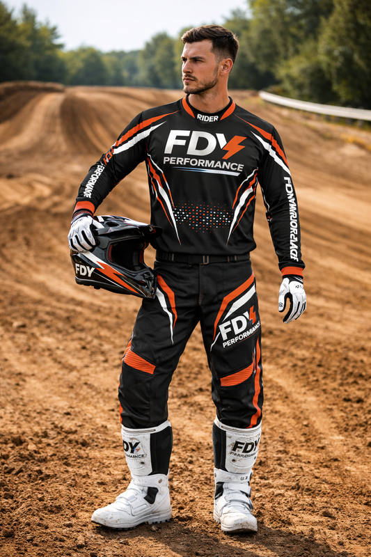 FDY Performance Factory MX Race Kit Red & Black – Custom Motocross Jersey & Pants