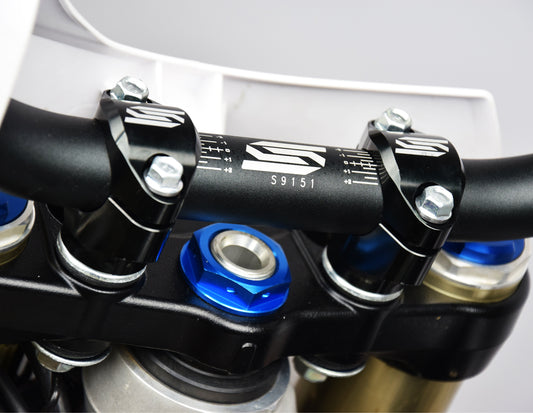 Scar Racing Oversize Handlebar Mounts Black 06-26 Kawasaki KX 250 450 28.6mm Stock Triple Clamps 30mm SCAR P63