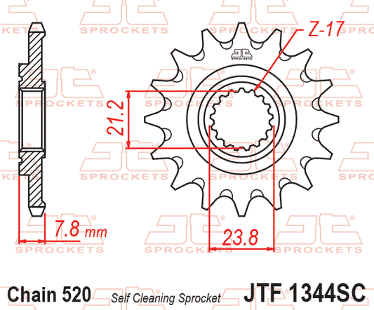 Front Sprocket Jt, JTF1344.13SC, 23801-K95-A20