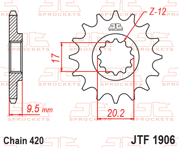 Front Sprocket JTF1906.13 420 SF1906