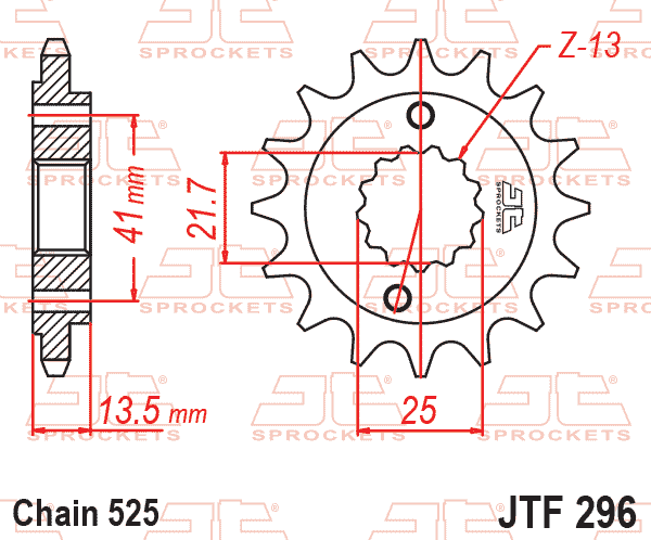 Front Sprocket JTF296.15RB Jt, Oe Rubber Cushioned