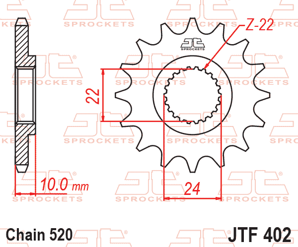 Front Sprocket JTF402.16 Jt