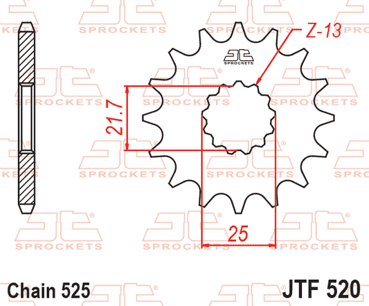 Front Sprocket JTF520.14RB Jt, Oe Rubber Cushioned