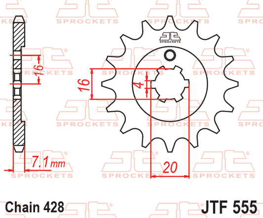 Front Sprocket JTF555.14 Jt, 428 Chain conversion