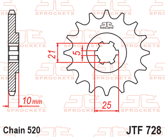 Front Sprocket JTF728.16 Jt