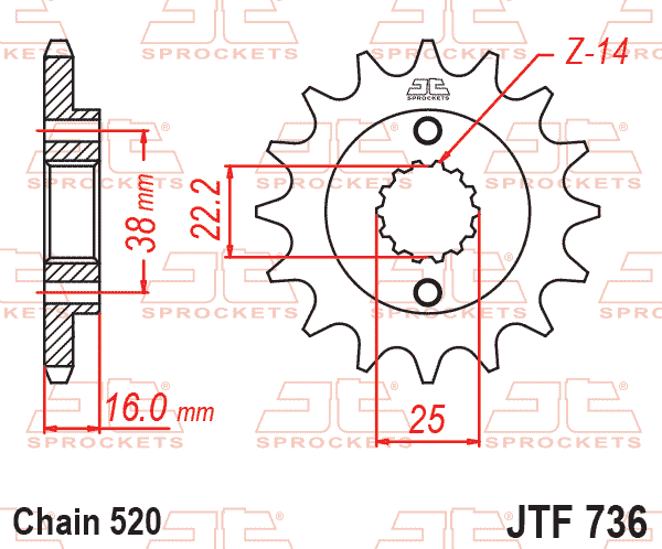 Front Sprocket JTF736.15 Jt