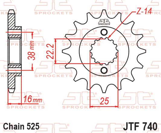 Front Sprocket JTF740.15 Jt