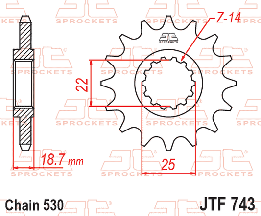 Front Sprocket JTF743.14 Jt