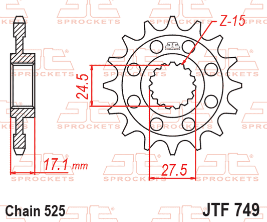 Front Sprocket JTF749.15RB Jt