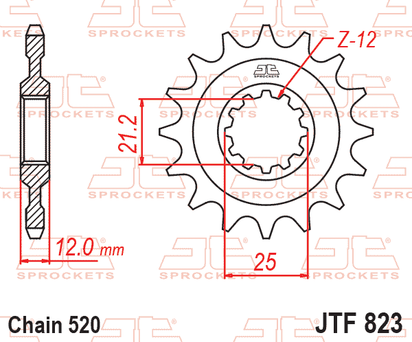 Front Sprocket JTF823 520 Jt. JTF823.16