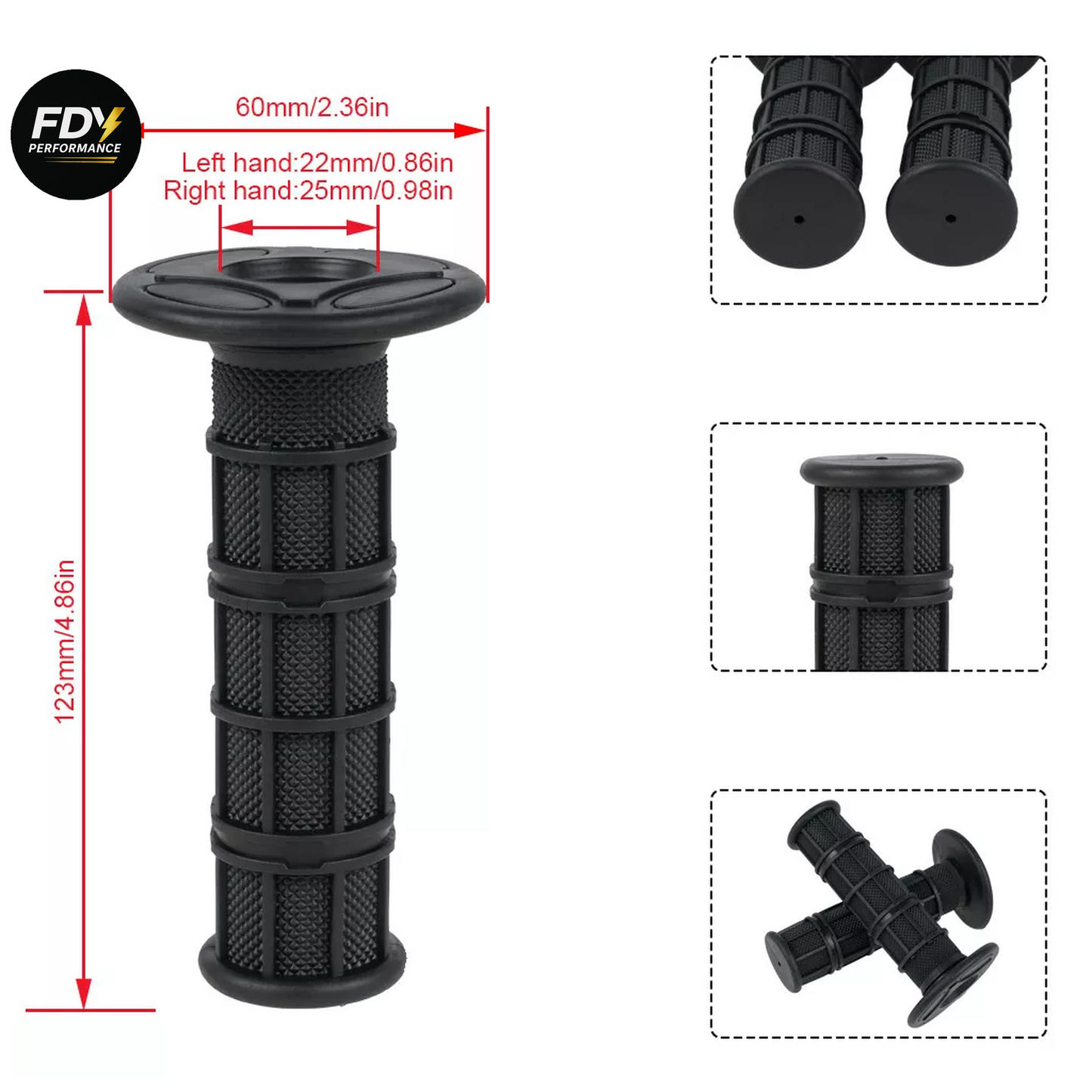 Black Motorbike Handlebar Grips β Premium Quality, Universal Fit, Anti-Vibration, Comfortable Rubber