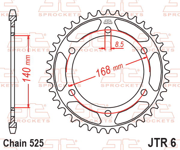 Rear Sprocket JTR6.42 Jt 525