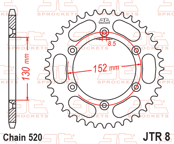 Rear Sprocket JTR8.51 Jt 520
