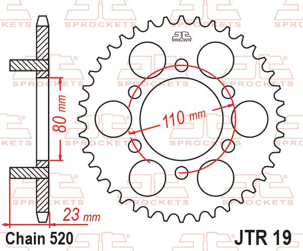 Rear Sprocket JTR19.38 Jt 520
