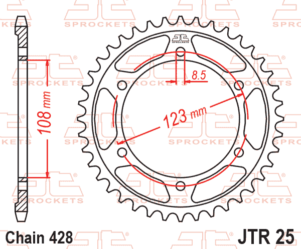 Rear Sprocket JTR25.60 Jt 428