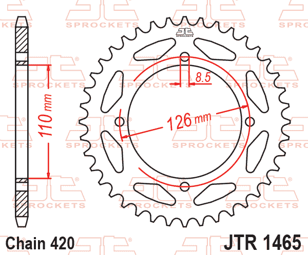 Rear Sprocket Steel JTR1465.47 Black