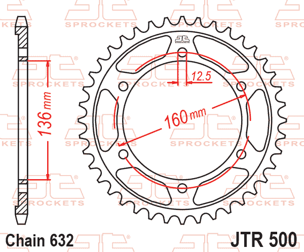 Rear Sprocket JTR500.41 Jt 632