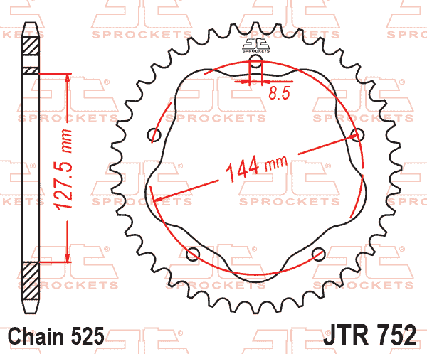 Rear Sprocket Steel JTR752.41