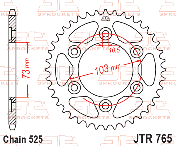 Rear Sprocket JTR765.43 Steel, Road