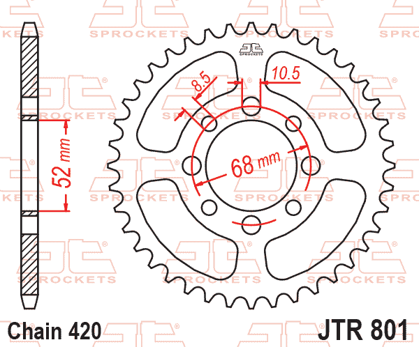 Rear Sprocket JTR801.33 Jt 420