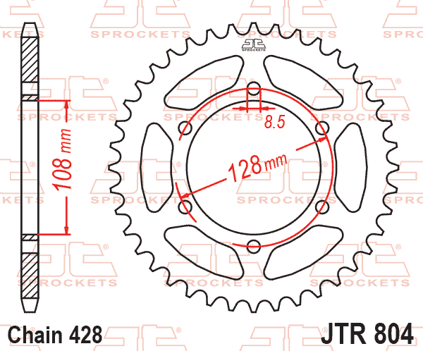 Rear Sprocket JTR804.44 Jt 428