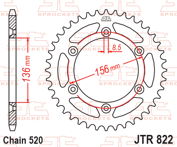 Rear Sprocket Steel JTR822.49