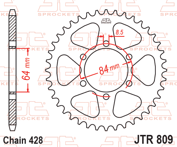 Rear Sprocket JTR809.46 Jt 428