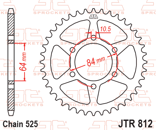 Rear Sprocket JTR812.43 Jt 525