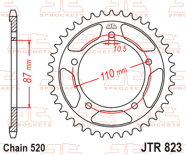 Rear Sprocket Steel JTR823.45