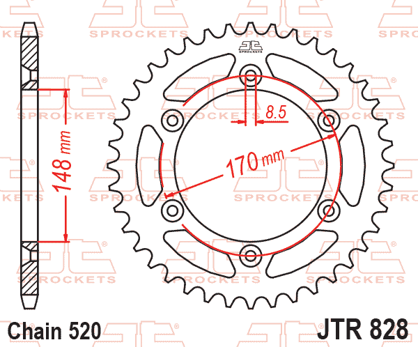 Rear Sprocket JTR828.42 Steel Steel Racing Rear Sprocket