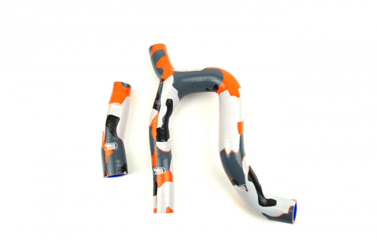 COOLANT HOSE 2 PIECE KIT ORANGE CAMO 20-23 GAS HUSQ KTM 250 THERMOSTAT BYPASS SAMCO KTM-116-SOL
