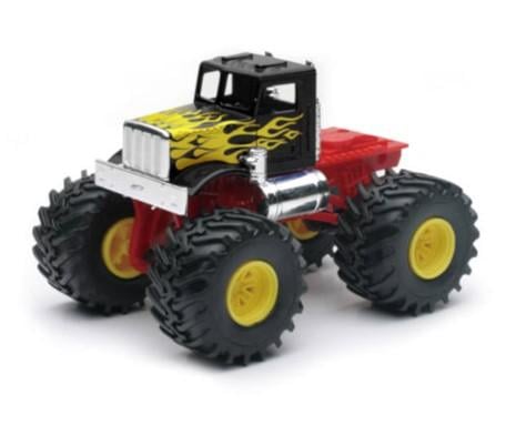 MODEL DIE CAST MONSTER TRUCK, BLACK, YELLOW AND RED, SCALE 1:43, NEWRAY SS-19936C