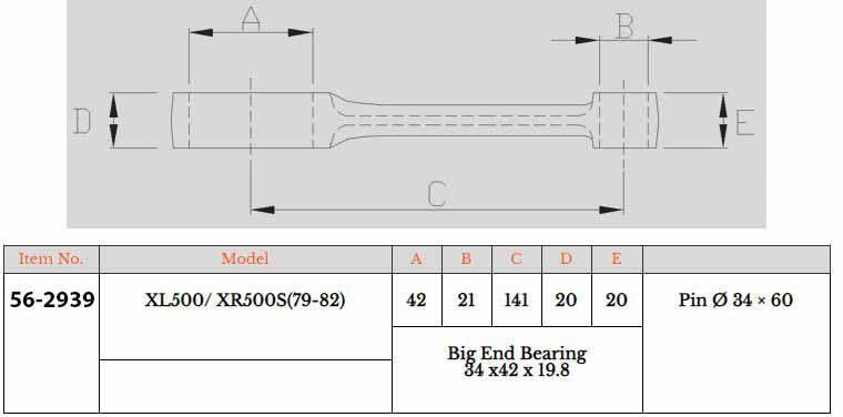 Factory Image Racing Connecting Rod Kit XL500, Honda 13201-429-300
