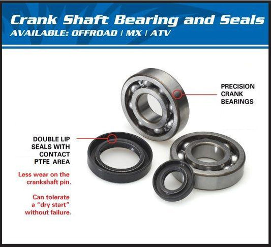 All Balls Racing Crankshaft Bearing & Seal Kit, Allballs 24-1047 KX250 02-07