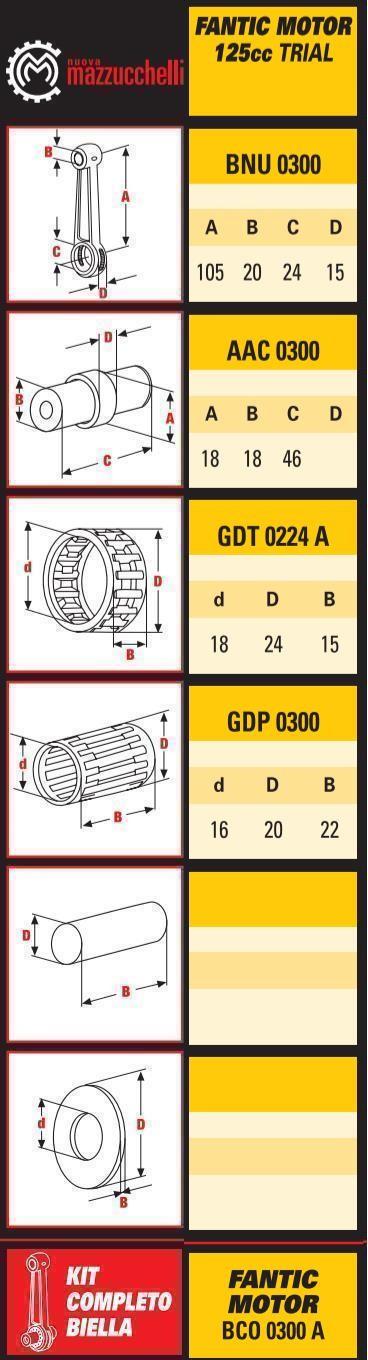 Connecting Rod Fantic 125 200, Mazzucchelli BCO0300A