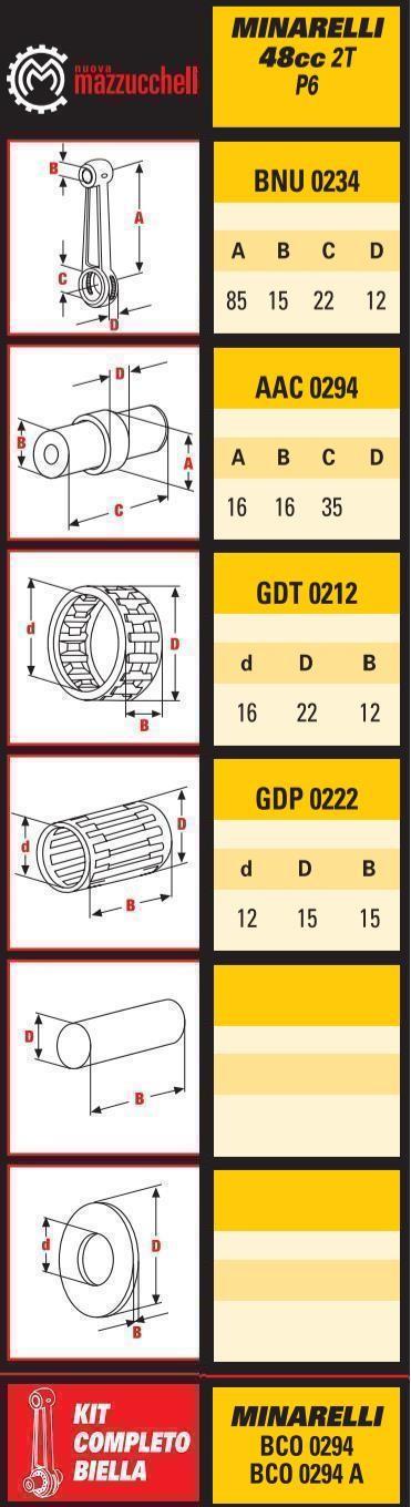 Mazzucchelli Connecting Rod Minarelli 50, BCO0294 (0294)