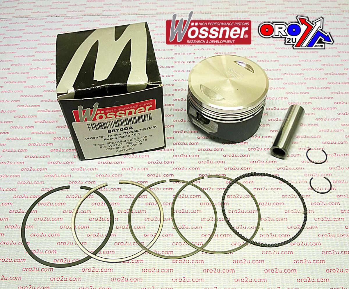 Piston Kit 02-13 TRX250 68.50, Forged Piston Wossner 8870DA, Honda ATV