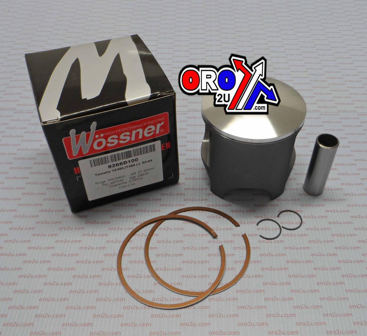 Piston Kit 82-84 YZ490 88.50mm, Forged Wossner 8266D150